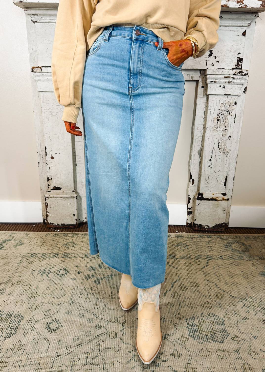 

Кей Юбка в светлой мойке Нова Oat New York, Nova Light Wash