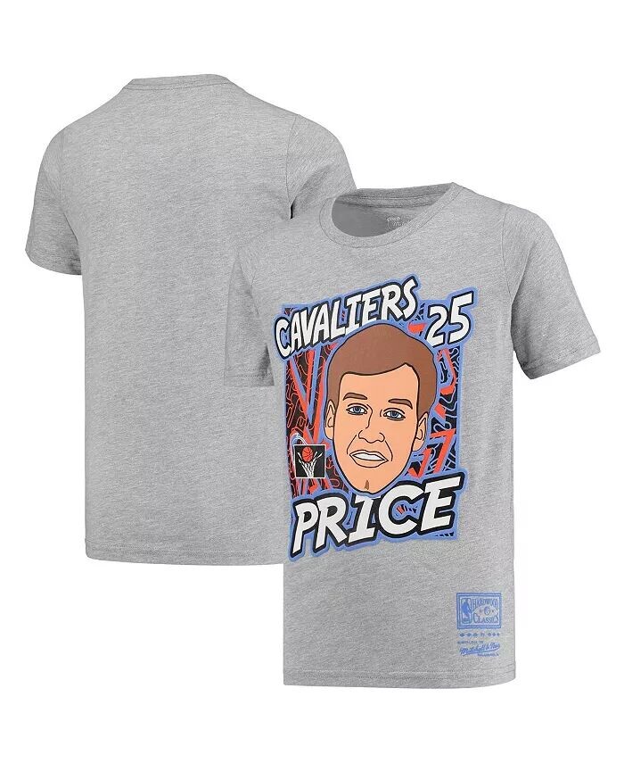 Футболка игрока King Of The Court от Big Boys and Girls Mark Price Grey Cleveland Cavaliers Hardwood Classics Mitchell & Ness — фото 2