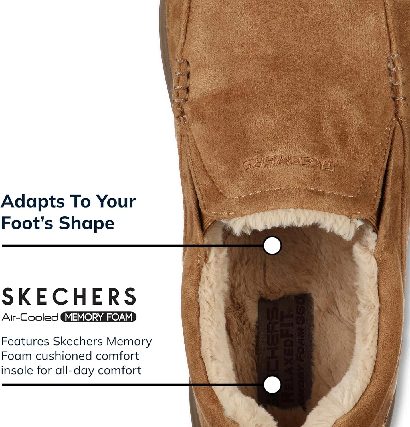 Тапочки мужские Skechers, Tan — фото 3