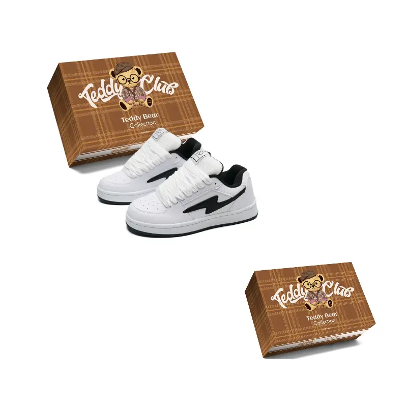 

Teddy Bear Collection Низкие скейтерские кроссовки унисекс бело-черные, цвет White Black