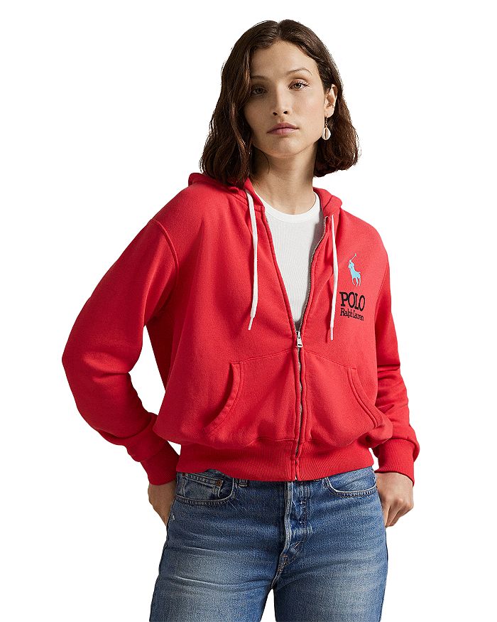 

Легкая флисовая толстовка Big Pony с молнией Ralph Lauren, красный
