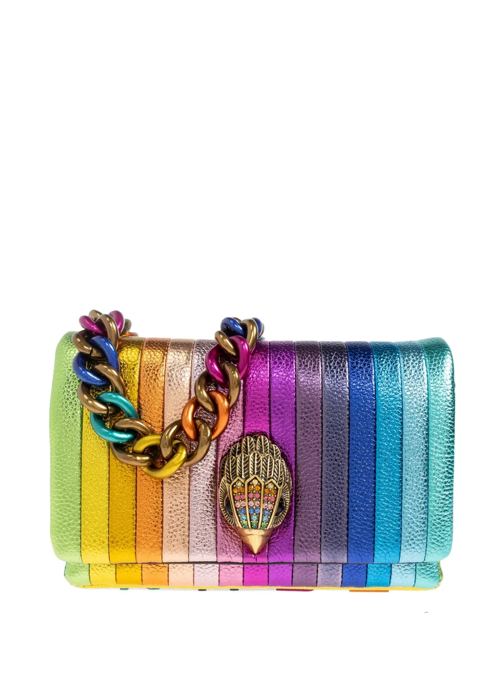 

Сумка через плечо с цепочкой и полосатым принтом Kurt Geiger London, синий