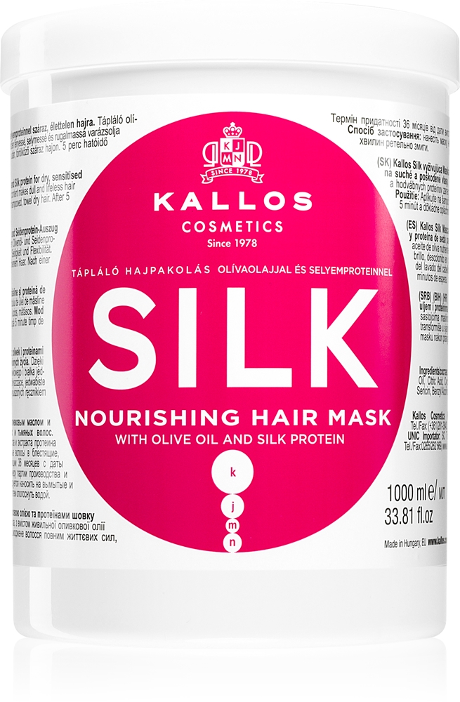 

Kjmn профессиональная шелковая маска для сухих и чувствительных волос Kallos, 1000 мл
