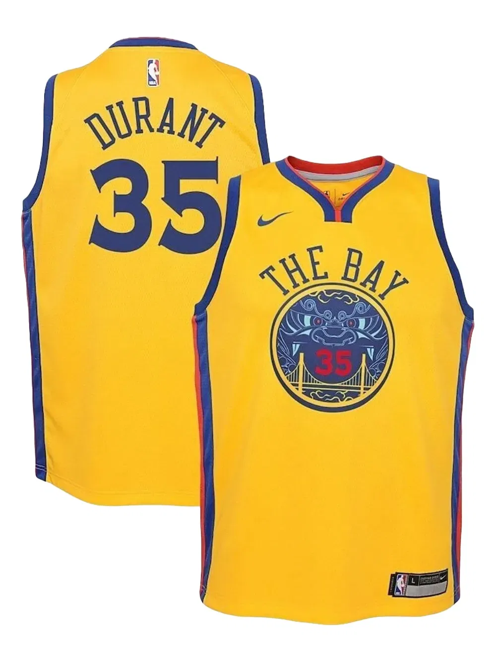 Жилет Кевина Дюранта из команды Golden State Warriors Nike Kids, желтый — фото 2
