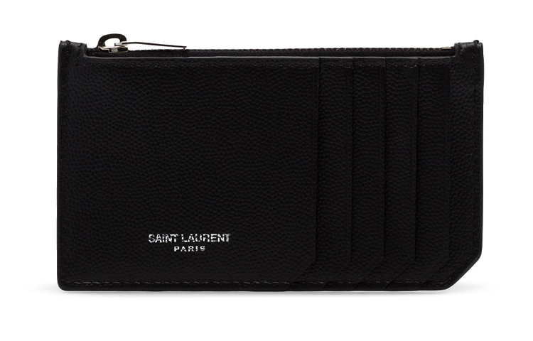 

SAINT LAURENT Кожаный визитник мужской черный Cow Leather