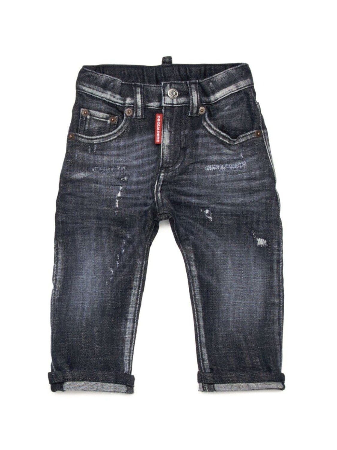 

DSQUARED2 KIDS джинсы с эффектом потертости и нашивкой-логотипом, черный