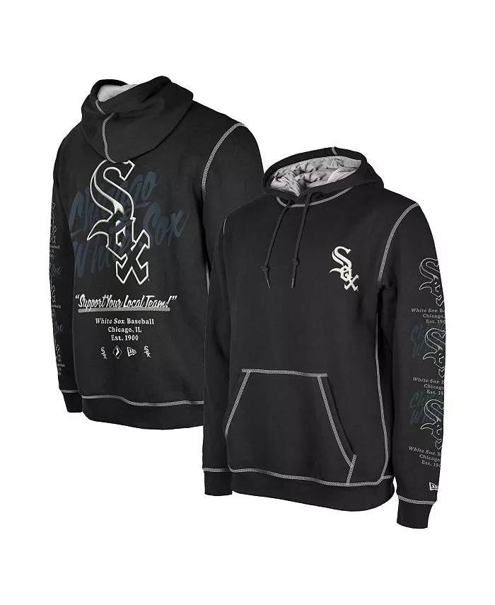 

Мужская черная худи Chicago White Sox Team Split с раздельным дизайном New Era