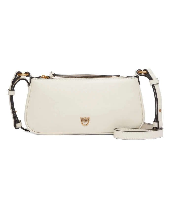 

Шелковая сумочка-багет в форме полумесяца Pinko, белый