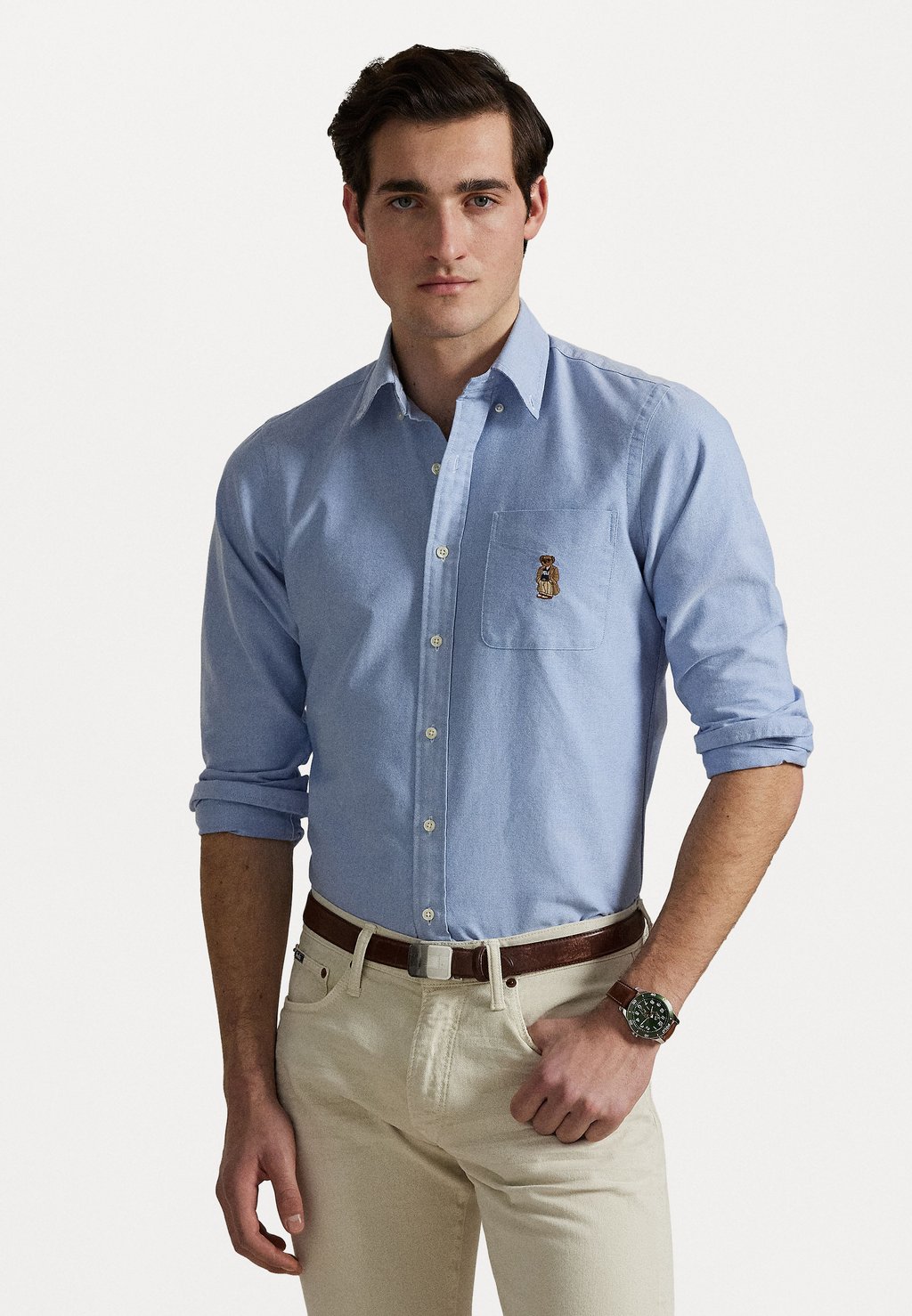 

Рубашка Custom Fit Polo Bear Oxford Polo Ralph Lauren, синий