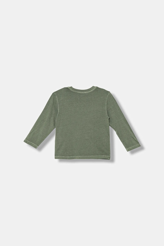 Детская хлопковая кофта с длинным рукавом United Colors Of Benetton, зеленый — фото 2