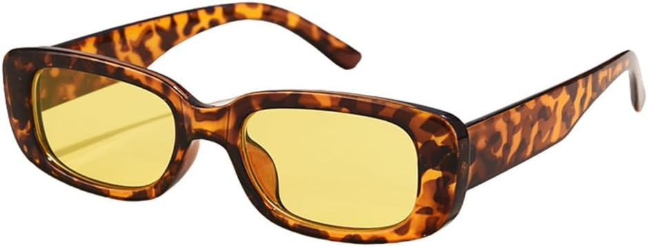 

Ретро-солнцезащитные очки маленького прямоугольного размера для женщин, популярные модели с металлическими шарнирами, модные мужские солнцезащитные очки UV400 HVTVTLA, Leopard Yellow