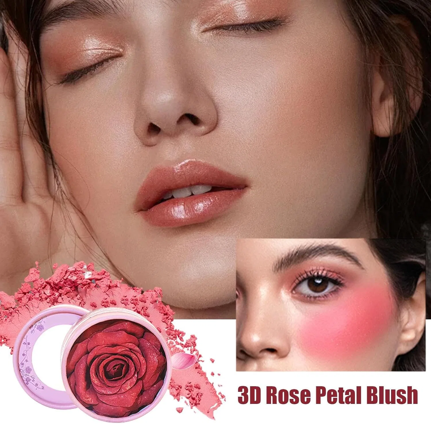 Кремовые румяна 10 мл Rose Petal Shape, легкая текстура, Generic, цвет 02 — фото 2