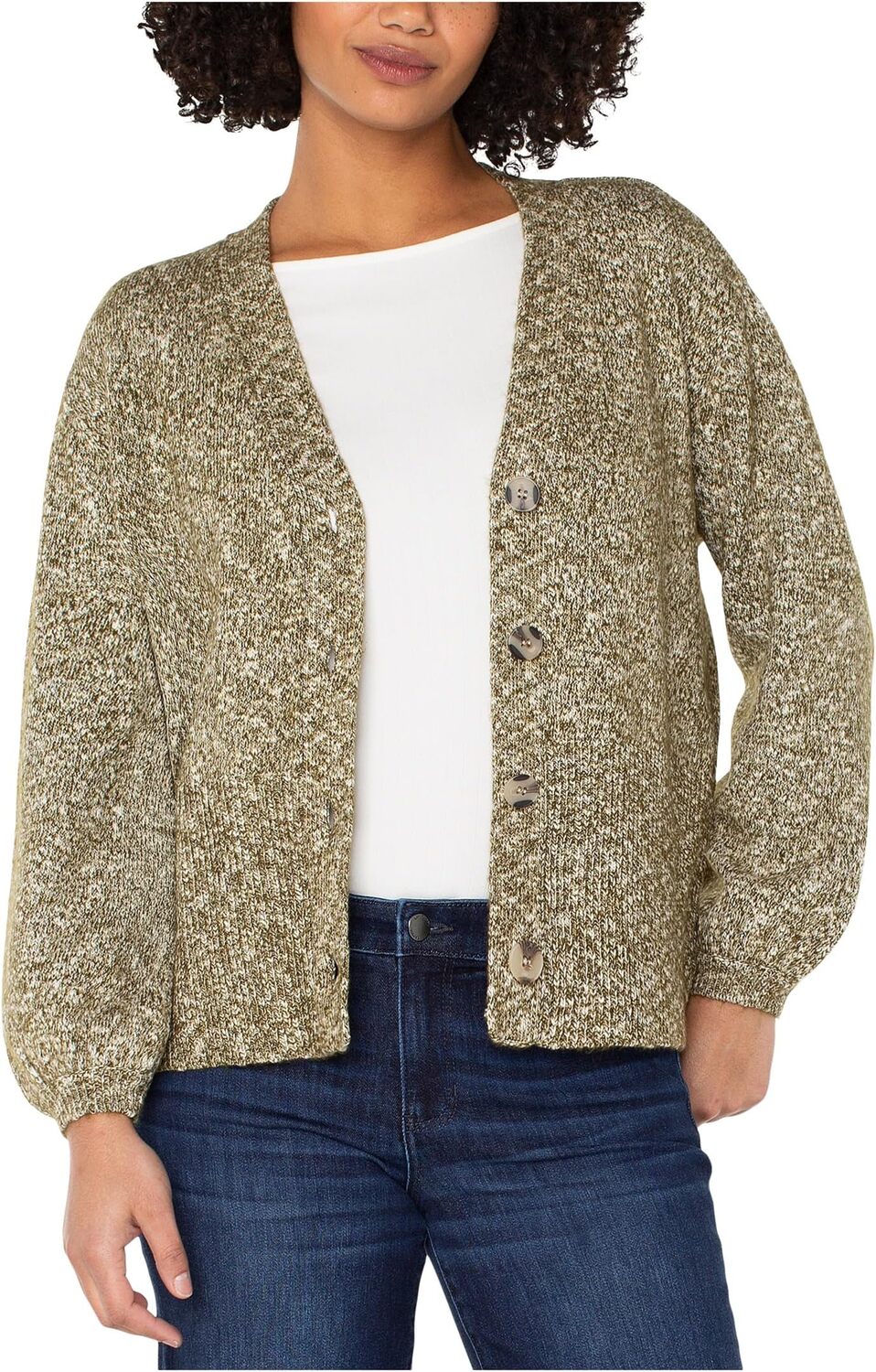 

Свитер Liverpool Los Angeles Long Sleeve Button Front Cardigan Sweater, цвет Olive Melange