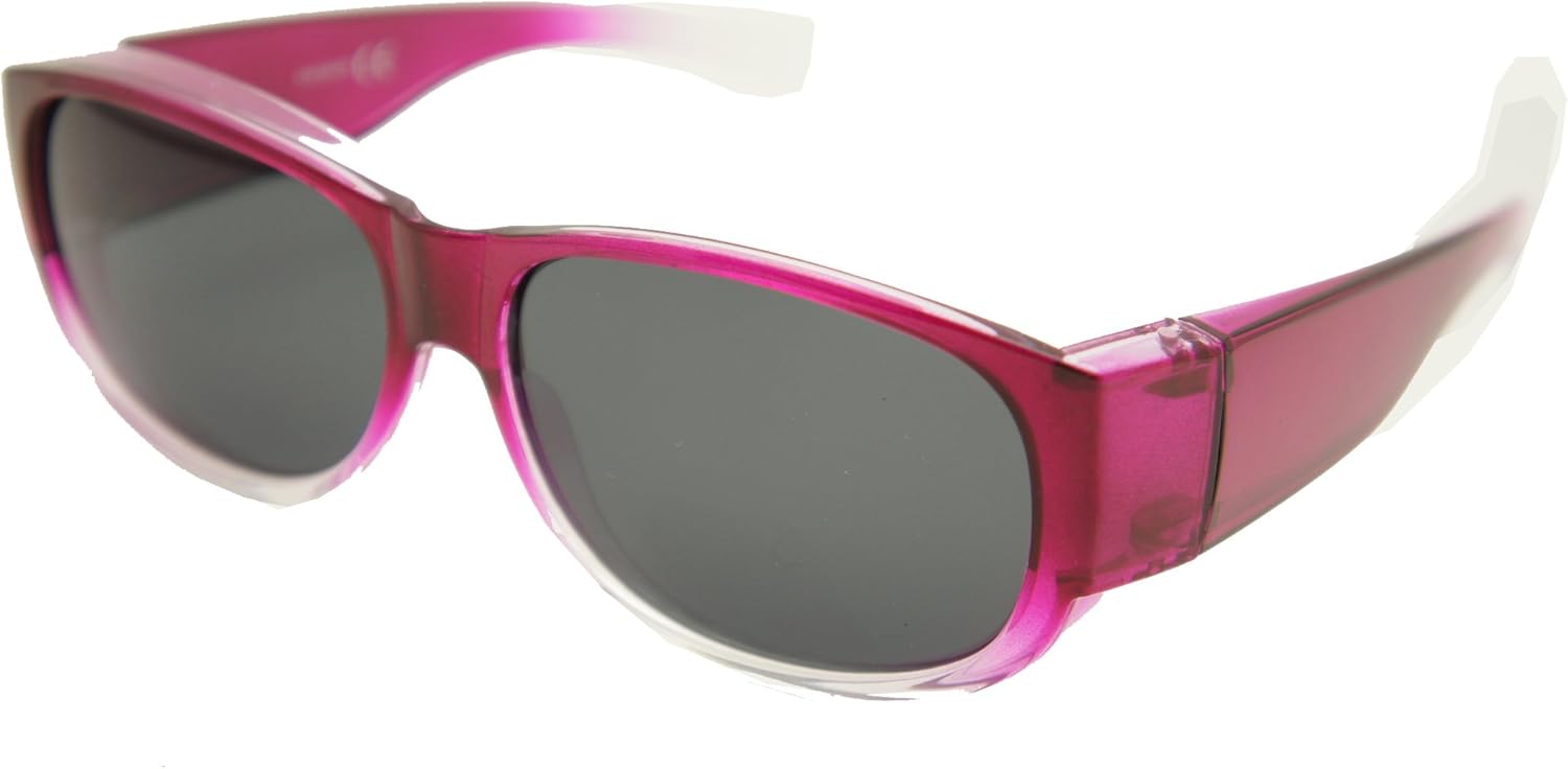 

Защитные накладки на линзы солнцезащитных очков Colorviper Fitover Lens Covers, надеваемые поверх линз поляризованных очков, модель St7659pl COLOR VIPER, Medium: Shiny Pink Fade / Polarized Smoke Lenses