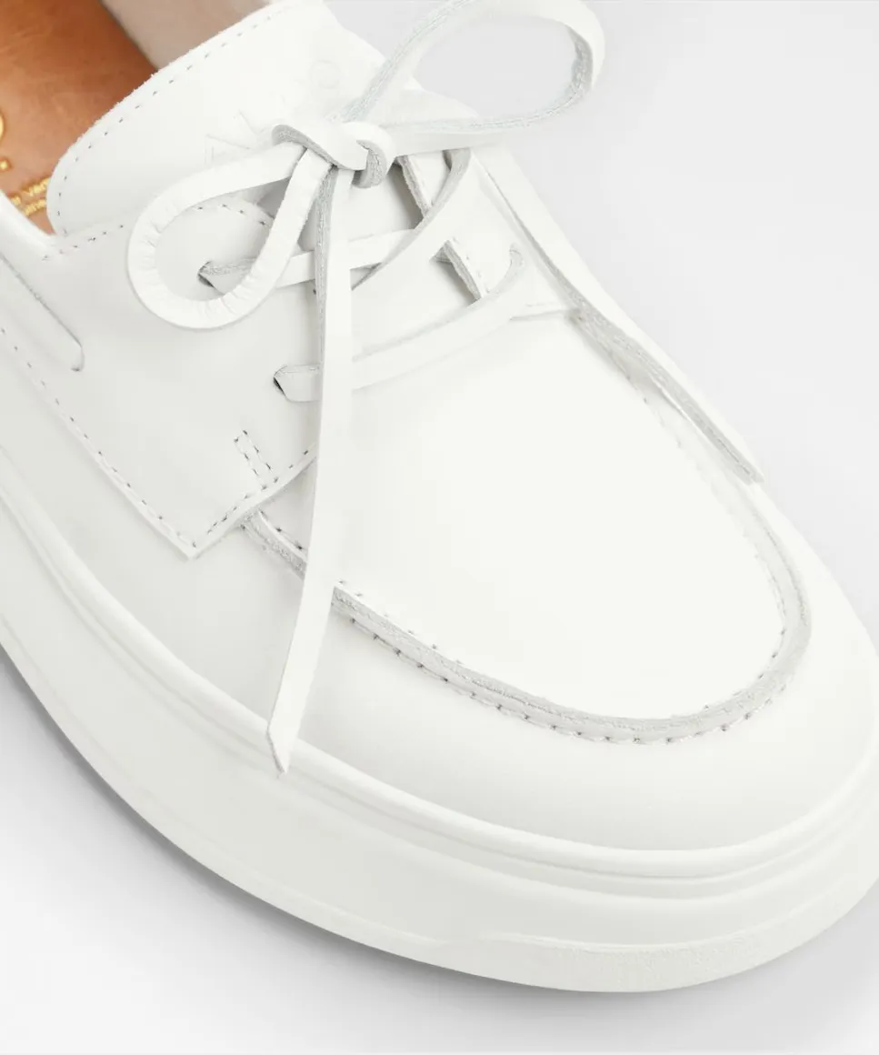 Женские кожаные туфли-лодочки с круглым носком Aldo, белый — фото 3