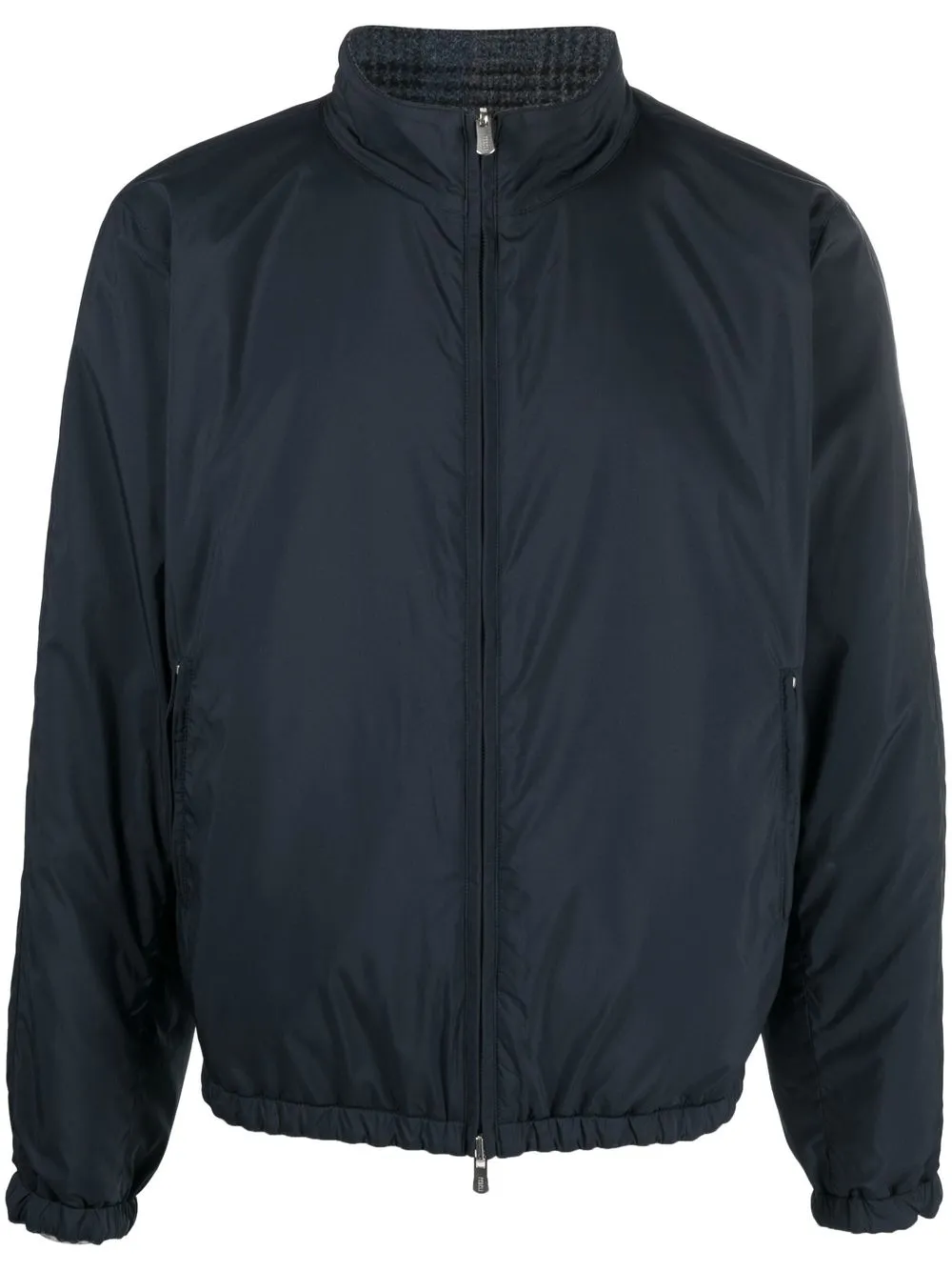 

Двустороннее пальто из необработанной шерсти в клетку Fedeli, синий