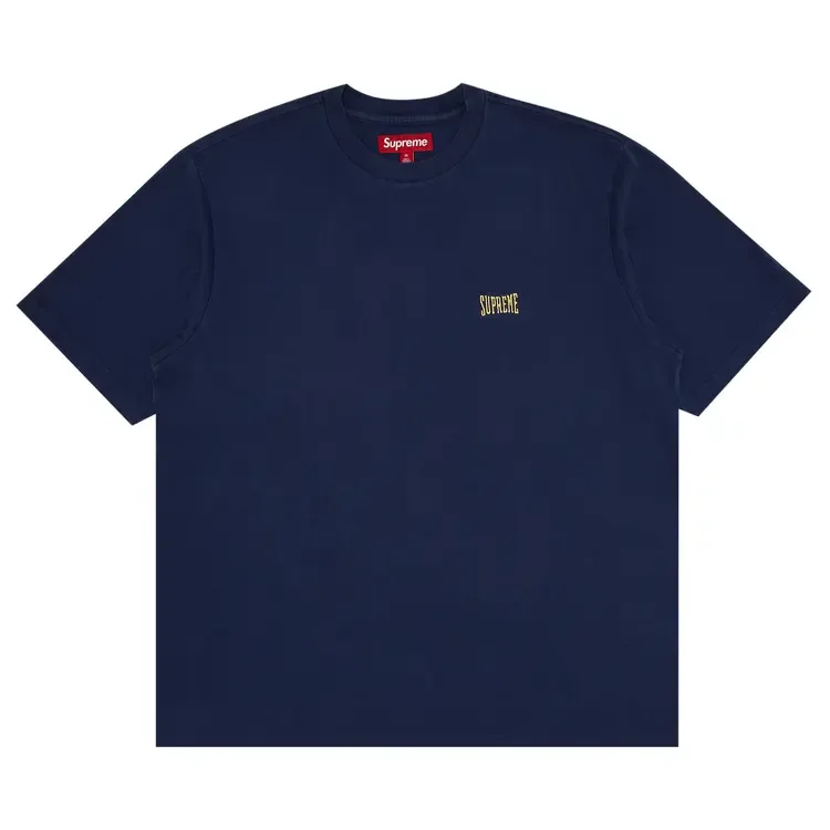 Футболка Supreme Warm Up Washed с коротким рукавом, темно-синяя