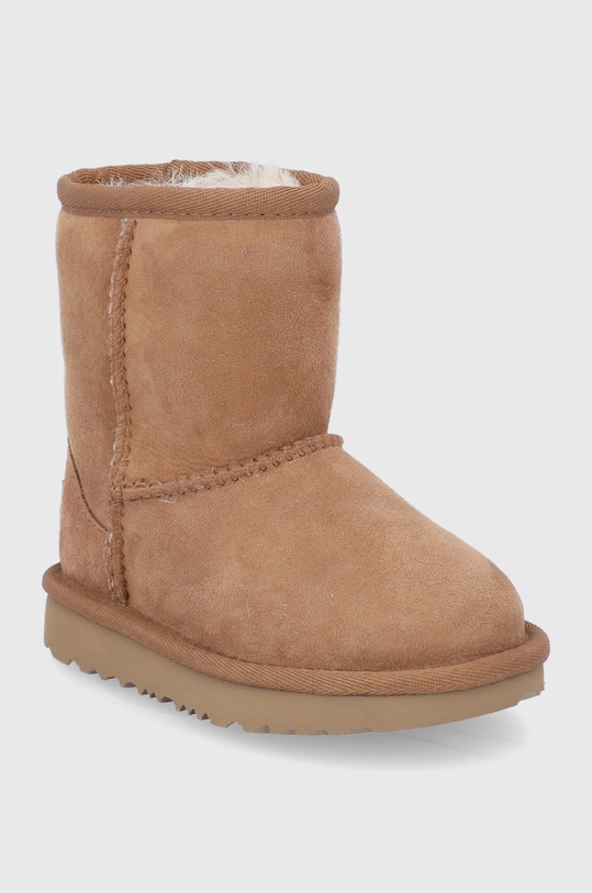 Детские замшевые зимние ботинки T CLASSIC II Ugg, коричневый — фото 2
