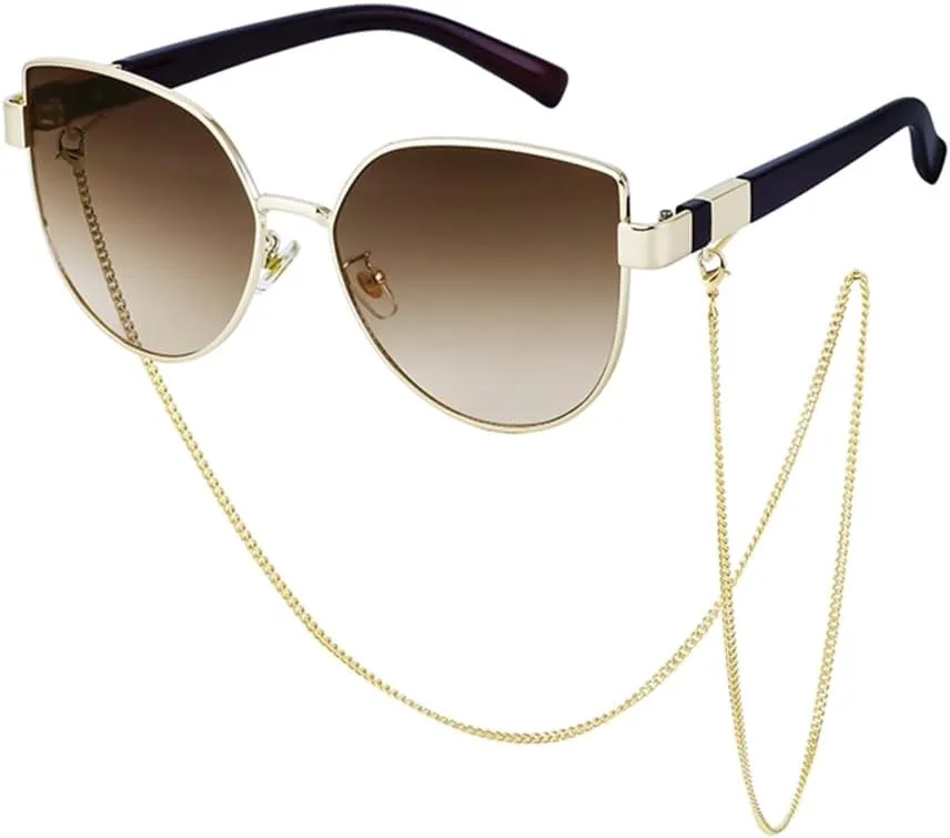 

Большие солнцезащитные очки «кошачий глаз» для женщин, крупная оправа, винтажные очки-«кошачий глаз», защита от ультрафиолета UV400 LANGSER, C5 Brown Gray