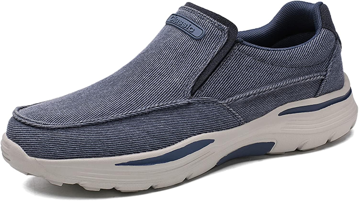 

Легкие кроссовки для мужчин, повседневная обувь с низким верхом, без шнурков, дышащие тканевые прогулочные кроссовки, удобные для вождения Abborora, синий