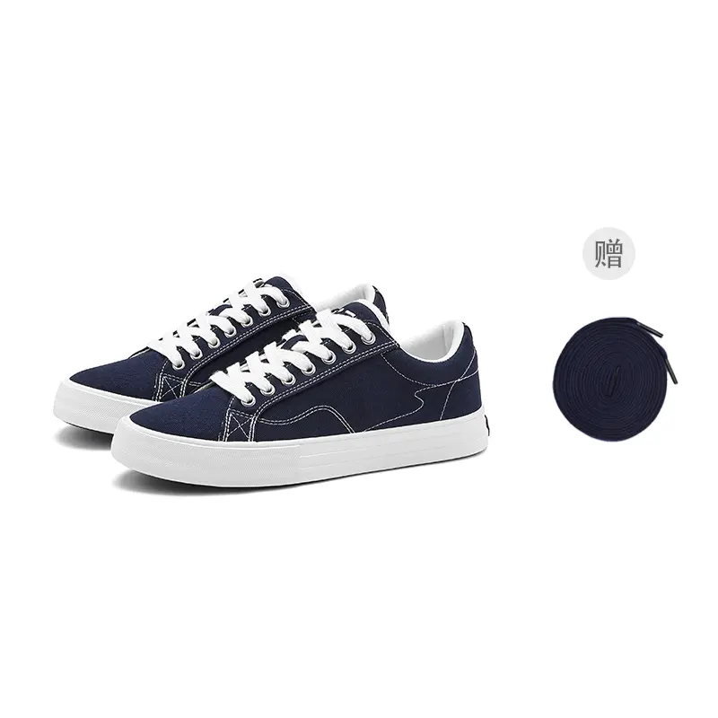 

MINISO Унисекс низкие скейтерские кроссовки с защитой от истирания, сбалансированные, легкие и дышащие, темно-синие [бесплатные темно-синие шнурки]