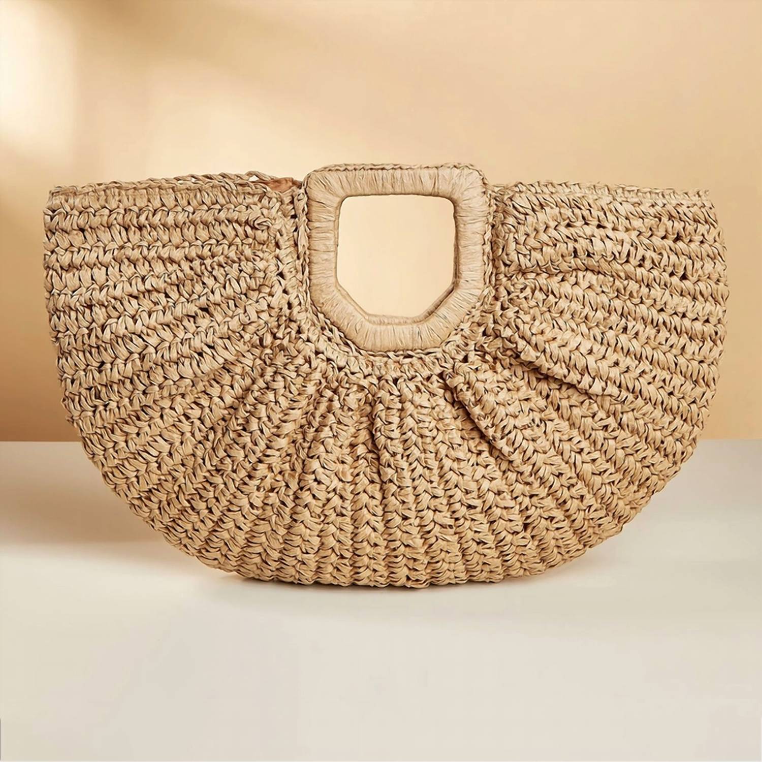 

Женская сумка Moon Woven Straw Bag коричневого цвета ACCITY