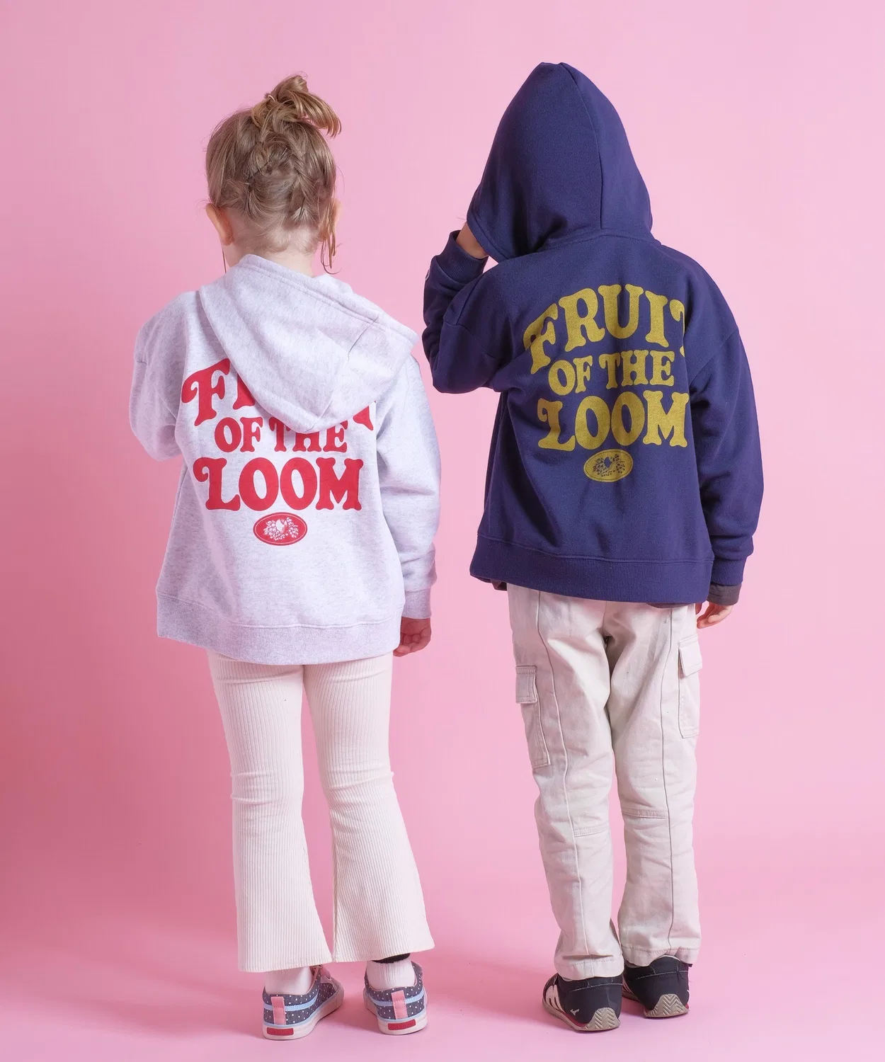 Детская флисовая Zip-худи с логотипом Fruit of the Loom, белый