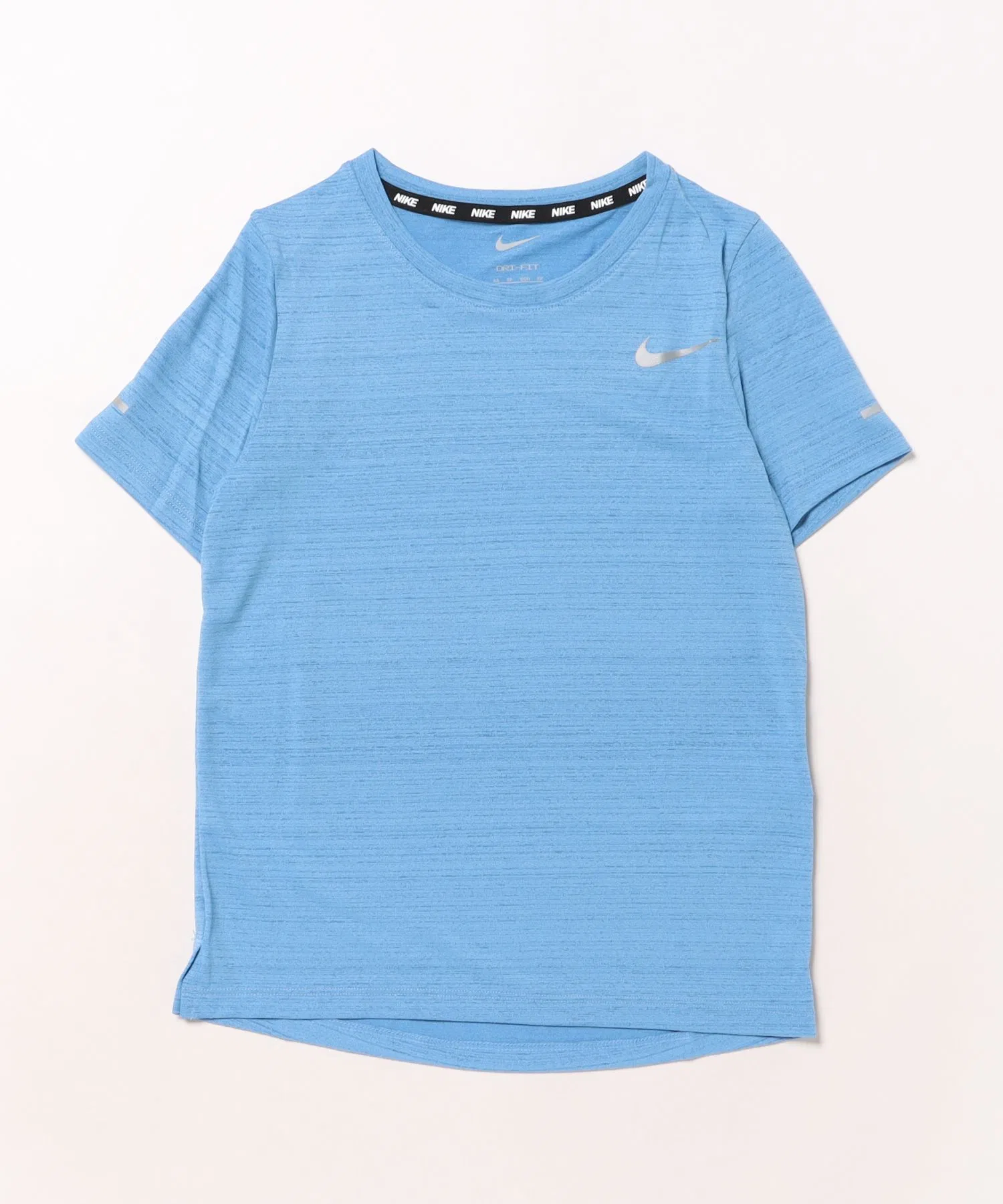 Детская футболка NIKE Dri-FIT Майлер с логотипом тёмно-голубая — фото 2