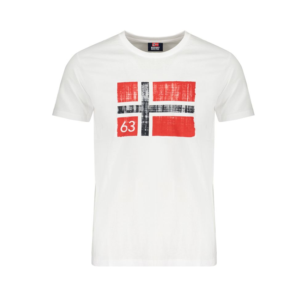 

Белая хлопковая футболка Geographical Norway