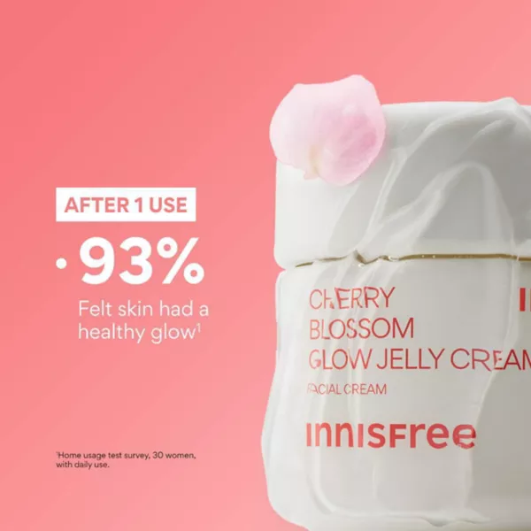 Увлажняющий крем-желе Cherry Blossom Dewy Glow с ниацинамидом Innisfree — фото 3