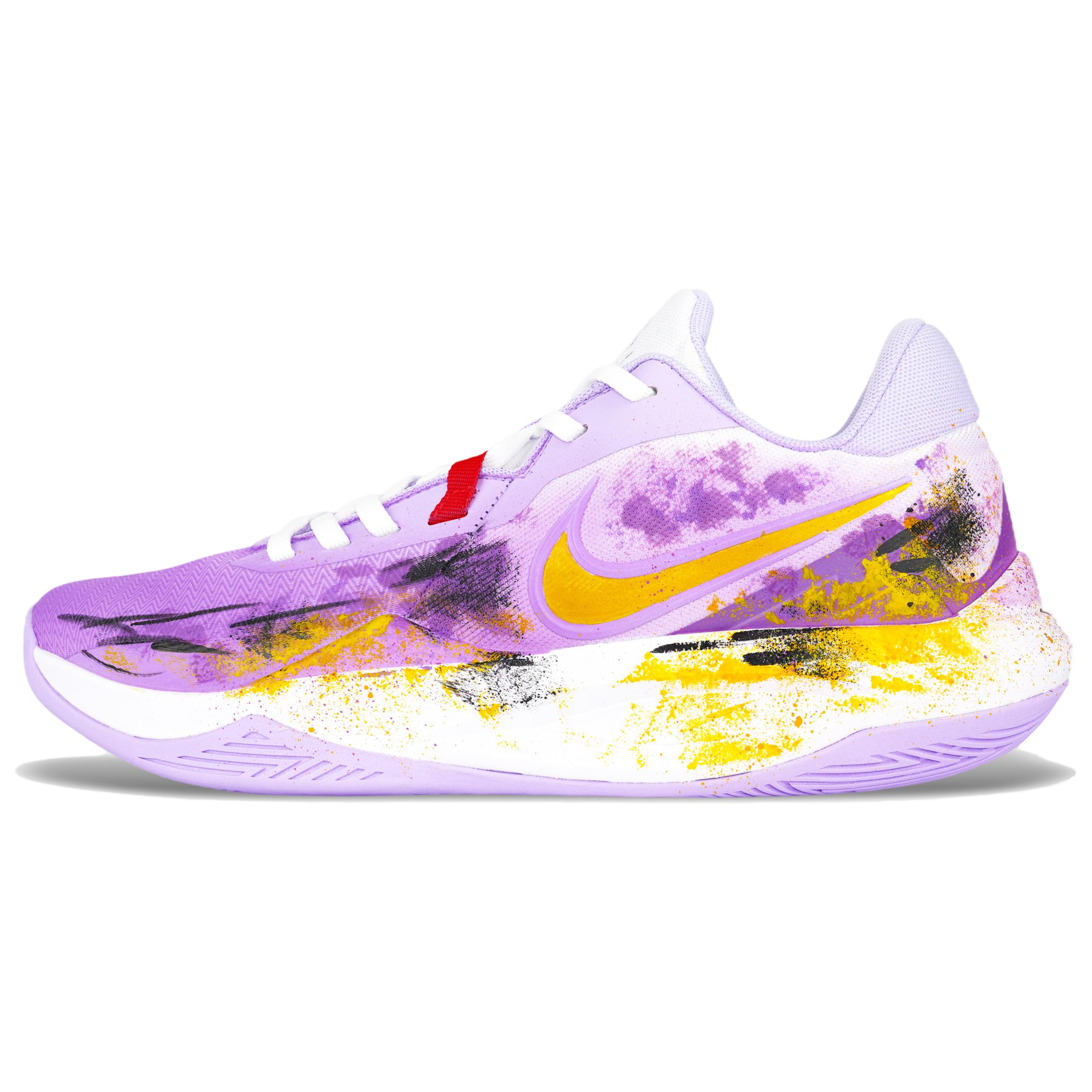 

Nike Баскетбольные кроссовки Precision 6 с низким верхом, устойчивые к истиранию, мужские, фиолетово-золотые