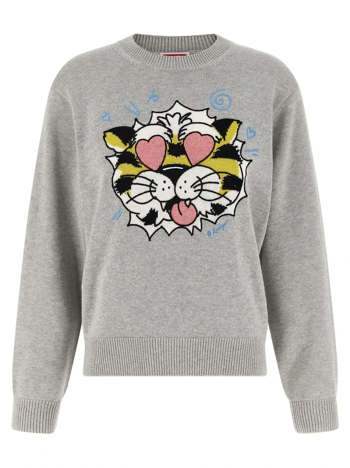 Свитер KENZO «Дикий тигр», серый