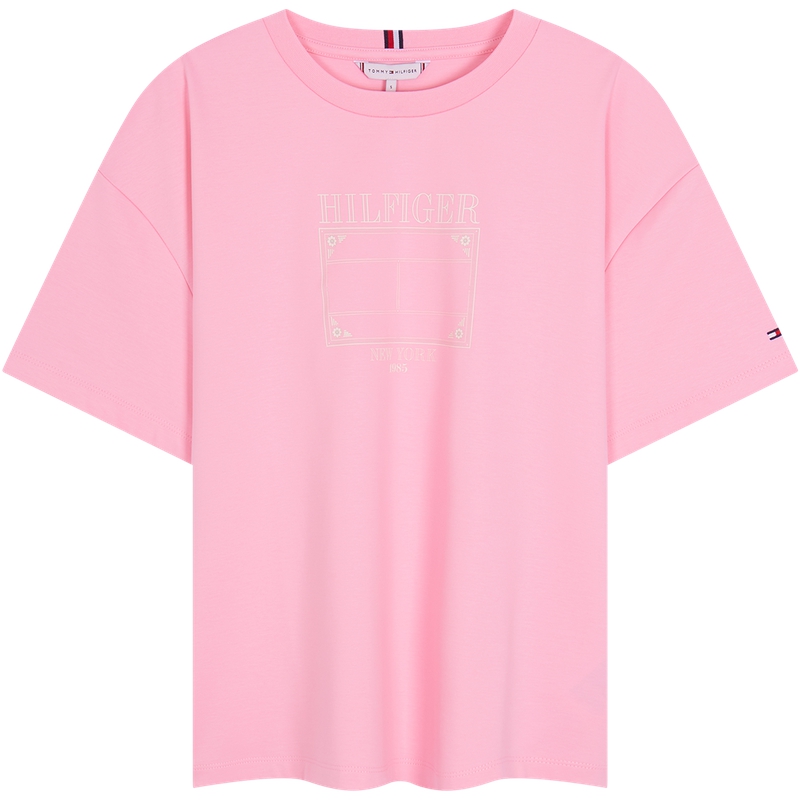 

Футболка женская с круглым вырезом Moderate Tommy Hilfiger, светло розовый tol