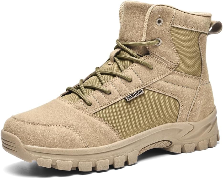 

Мужские классические военные ботинки LEADER SHOW в стиле пустыни, с шнуровкой, высокие, для повседневной носки, работы и походов на открытом воздухе, светло-коричневый