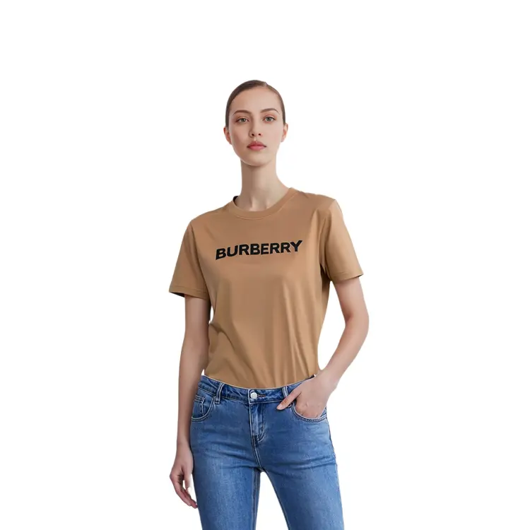 Футболка Burberry, женская, коричневый — фото 2
