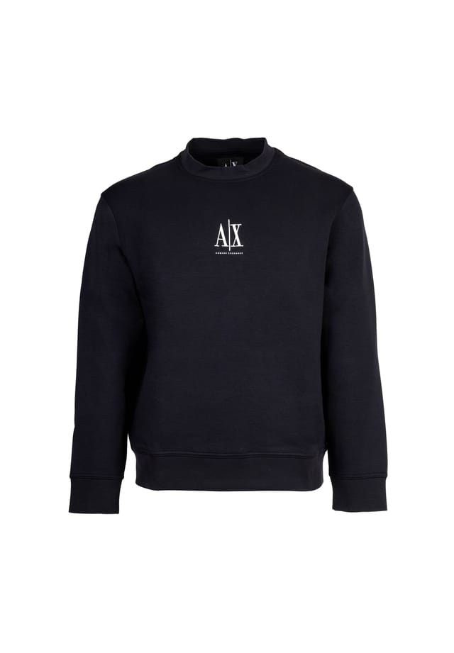 

Свитшот - пуловер с круглым вырезом и логотипом из хлопковой смеси Armani Exchange, синий
