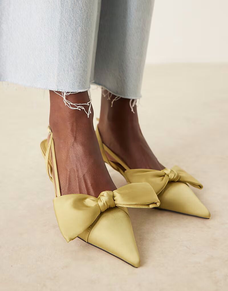 Туфли на каблуке-рюмочке ASOS DESIGN Sunshine зеленого цвета — фото 4