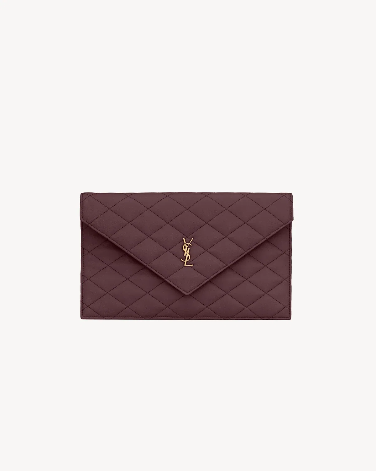 Клатч PARIS из ягнячьей кожи SAINT LAURENT, бордовый