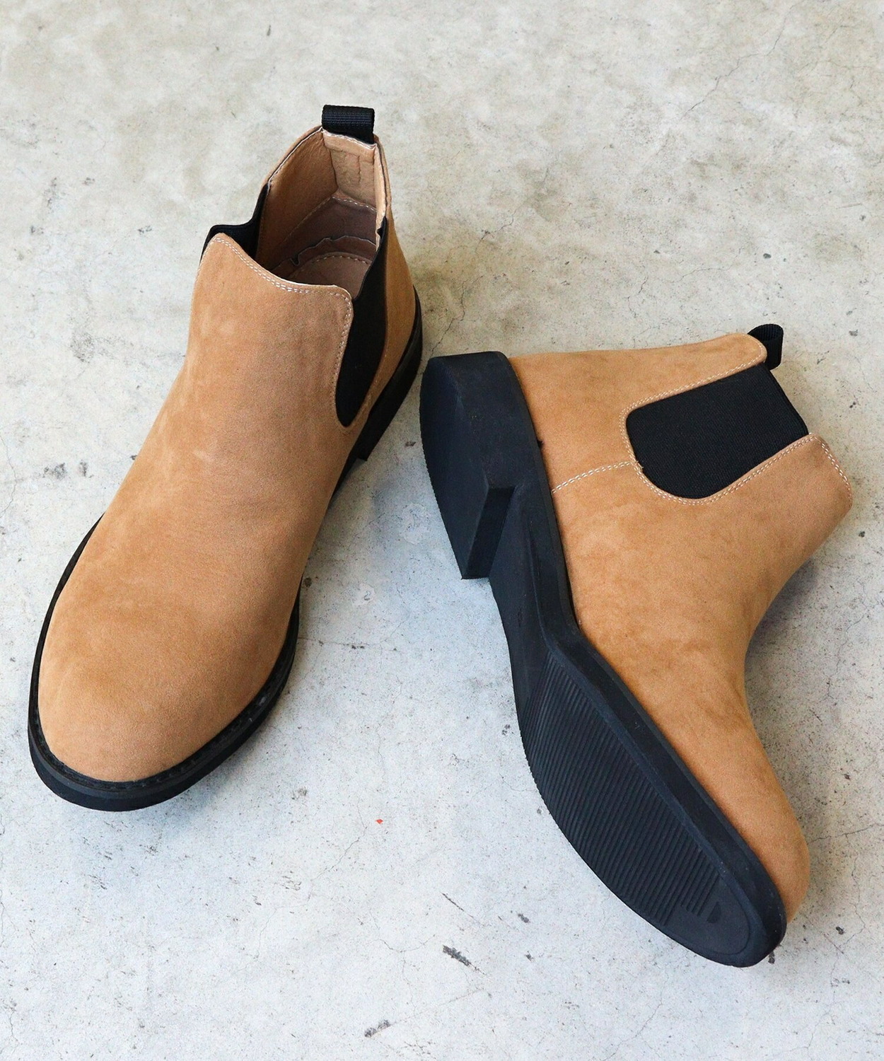 Мужские офисные короткие ботинки с боковой эластичной вставкой 2351 Aaa+, beige