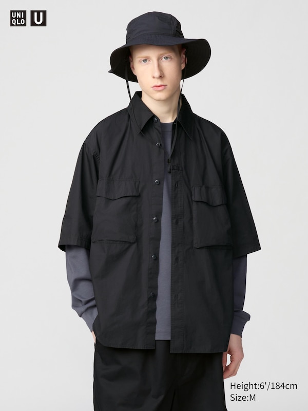 

Рубашка повседневная (короткий рукав) Uniqlo, черный