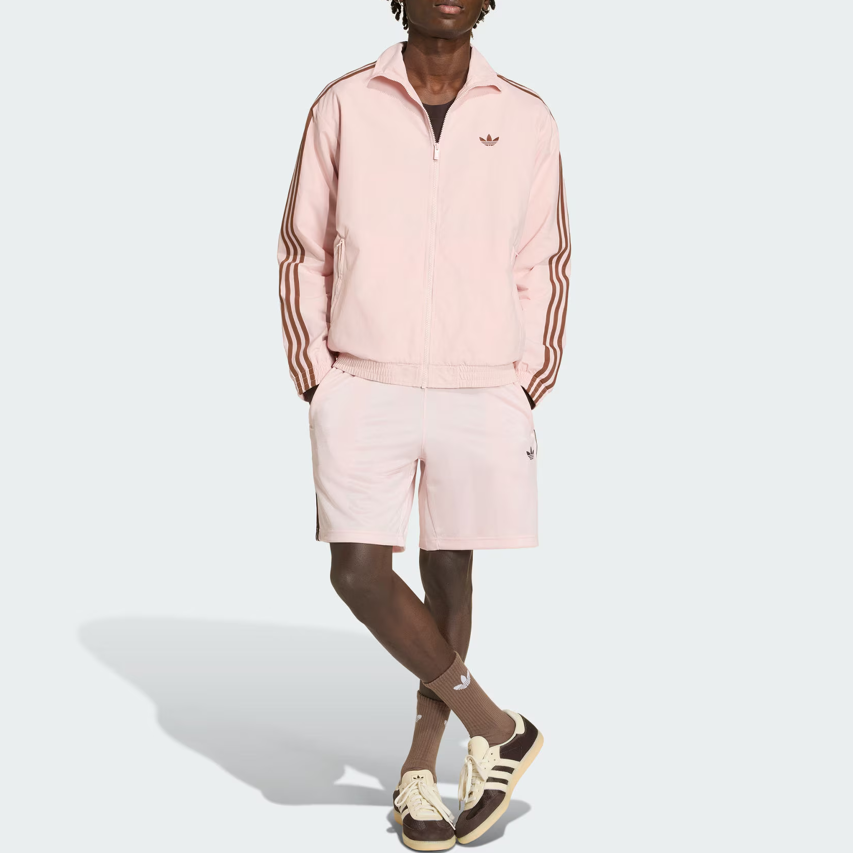 Куртка Adicolor Firebird Woven Track Top для мужчин Adidas Originals, светло-розовый/soft коричневый — фото 3