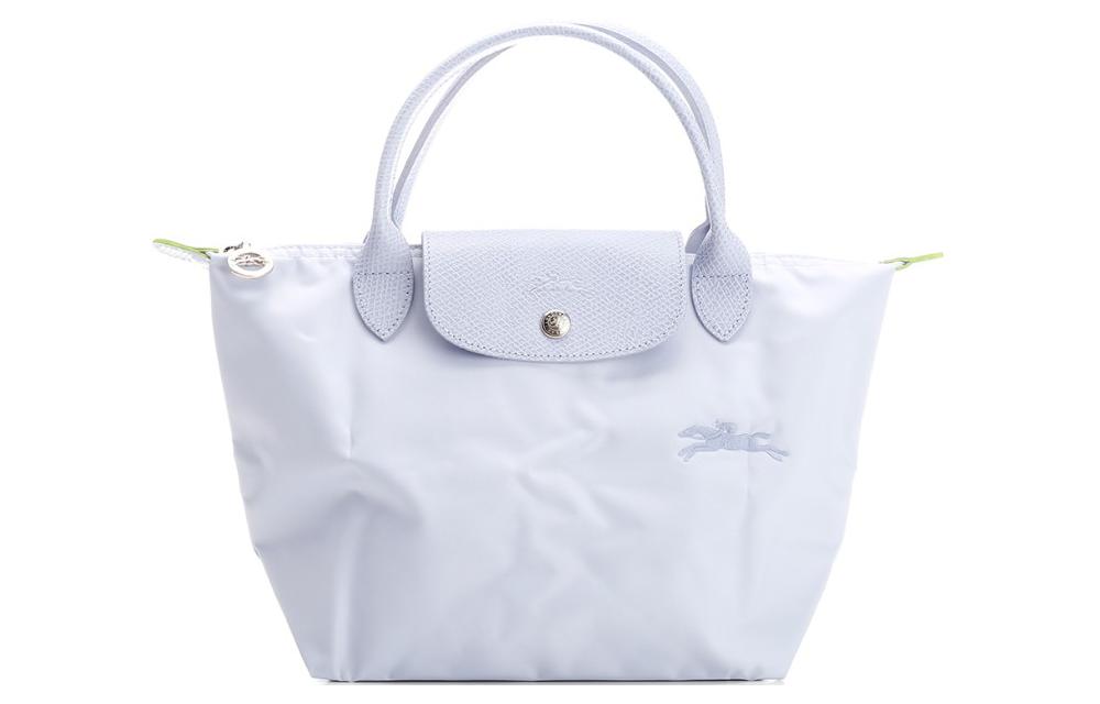 

Сумка Le Pliage Green Cow с кожаной отделкой в форме пельменя Светло-голубая LONGCHAMP