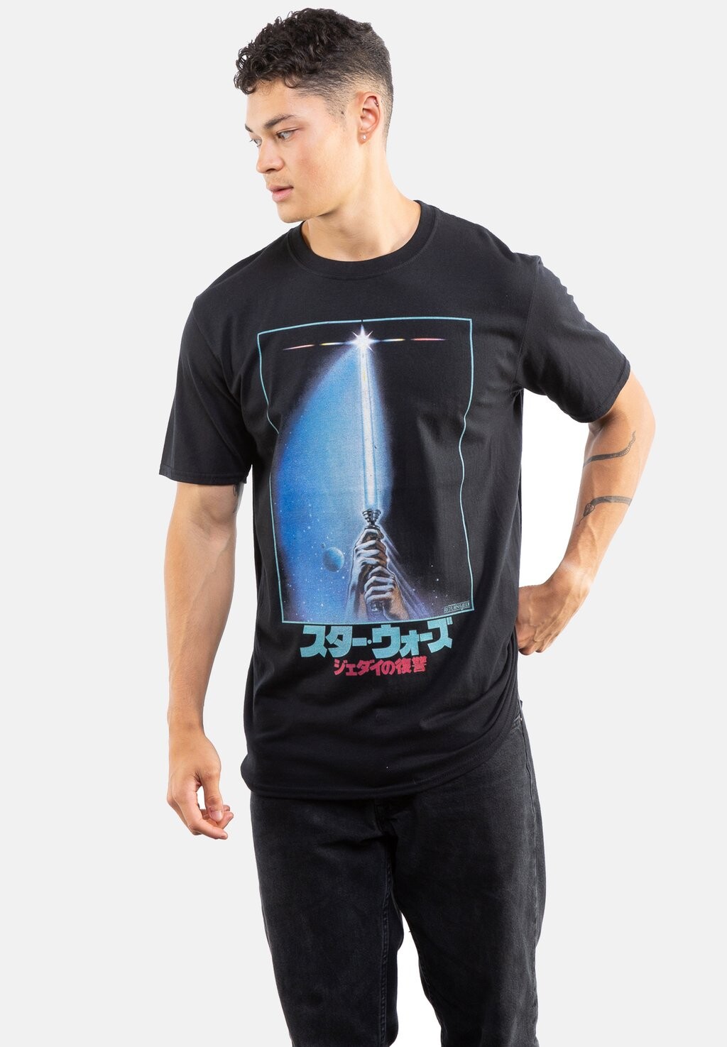 

Футболка с принтом RETRO LIGHTSABER Star Wars, черный