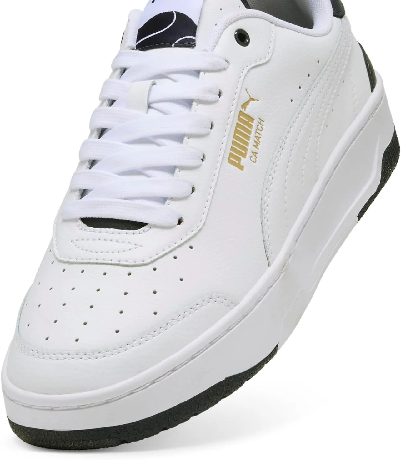 Мужские кроссовки PUMA Ca Match Premium с шнуровкой для повседневной носки - белые, белый/синий — фото 4