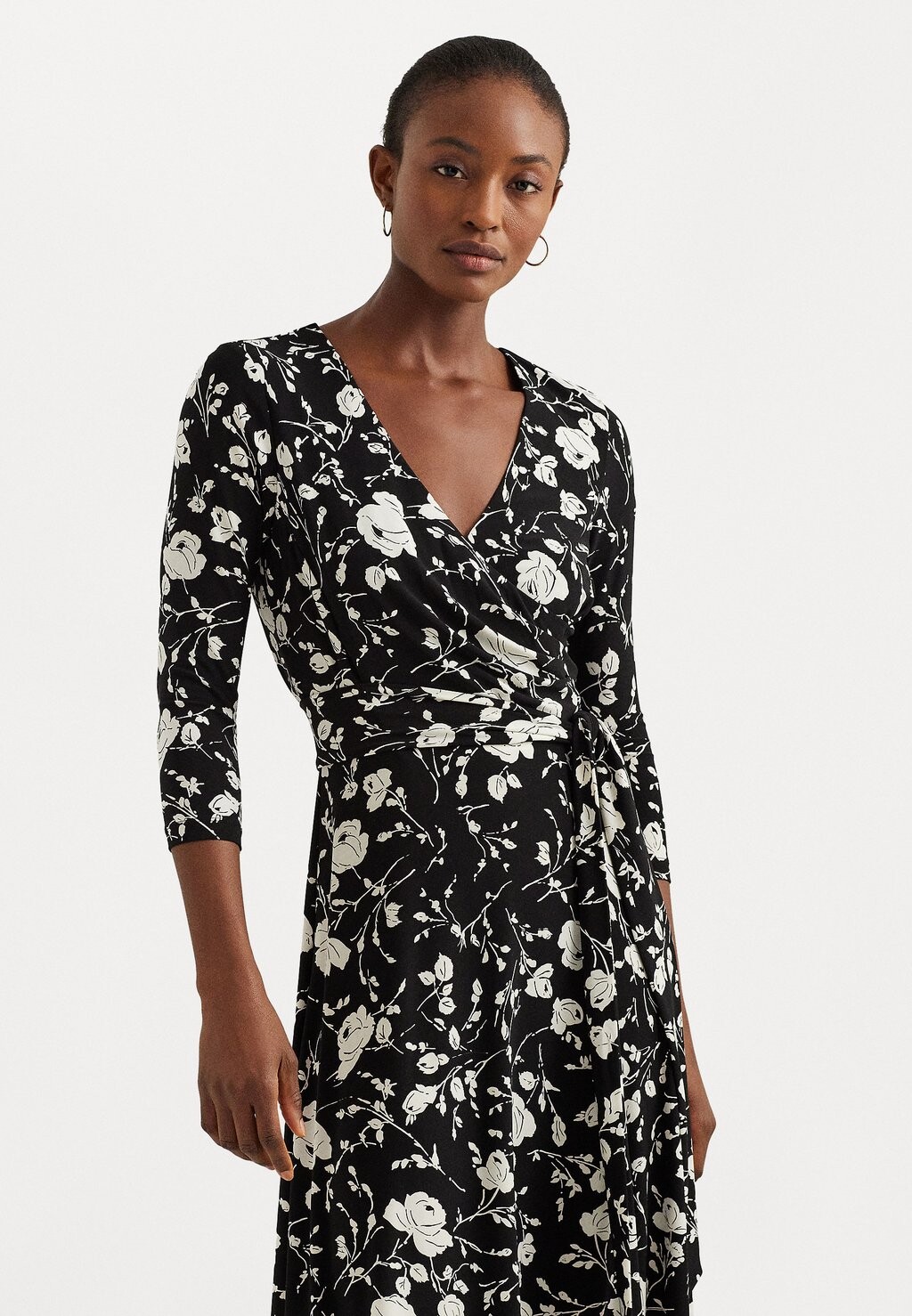 

Платье из джерси CARLYNA 3/4 SLEEVE DAY DRESS Lauren Ralph Lauren, цвет black/cream