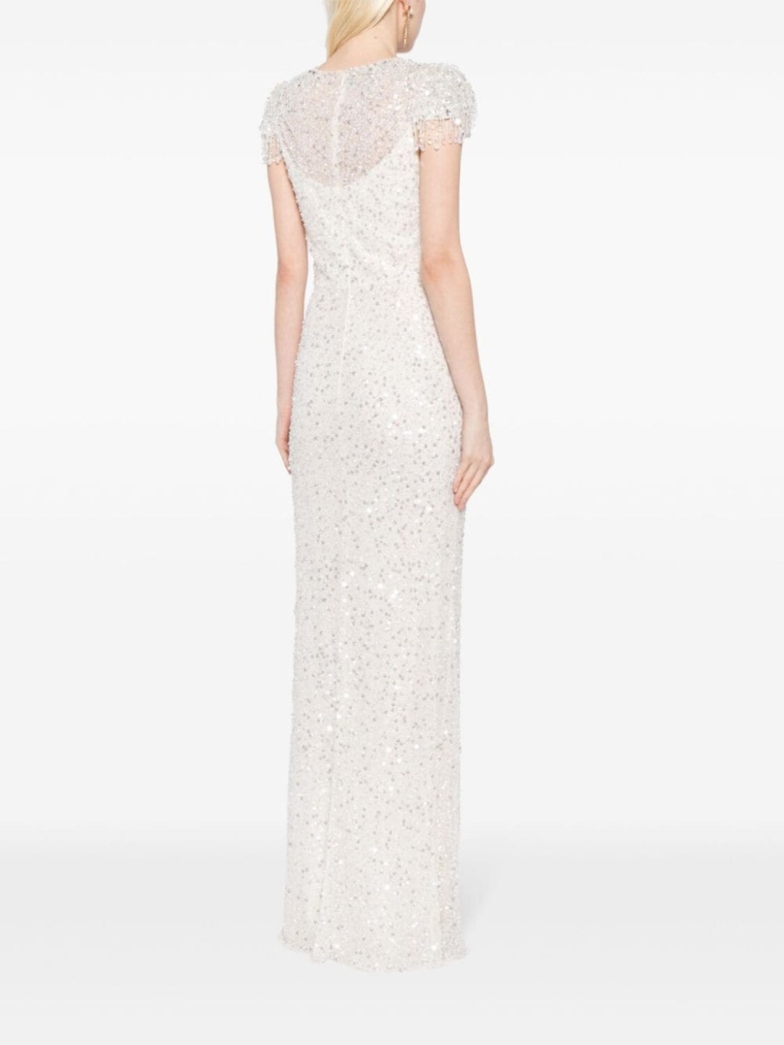 

Jenny Packham платье Wonderful с пайетками, нейтральный цвет