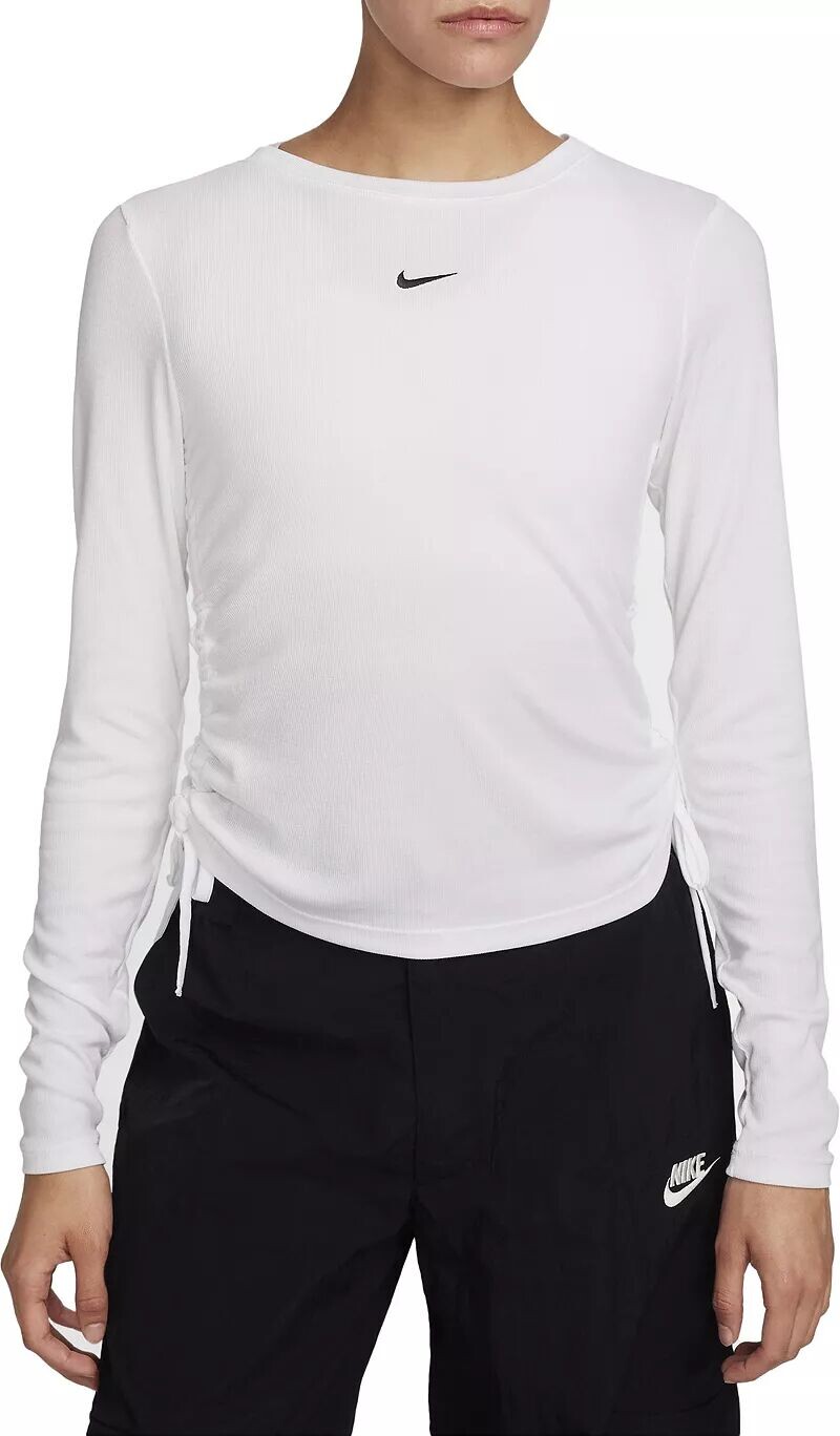 

Женский укороченный топ с длинными рукавами в рубчик Nike Sportswear Mod, белый