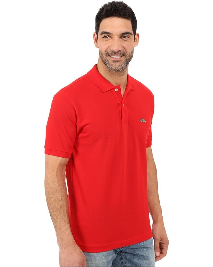 Поло Lacoste L1212 Classic Pique Shirt, красный — фото 4