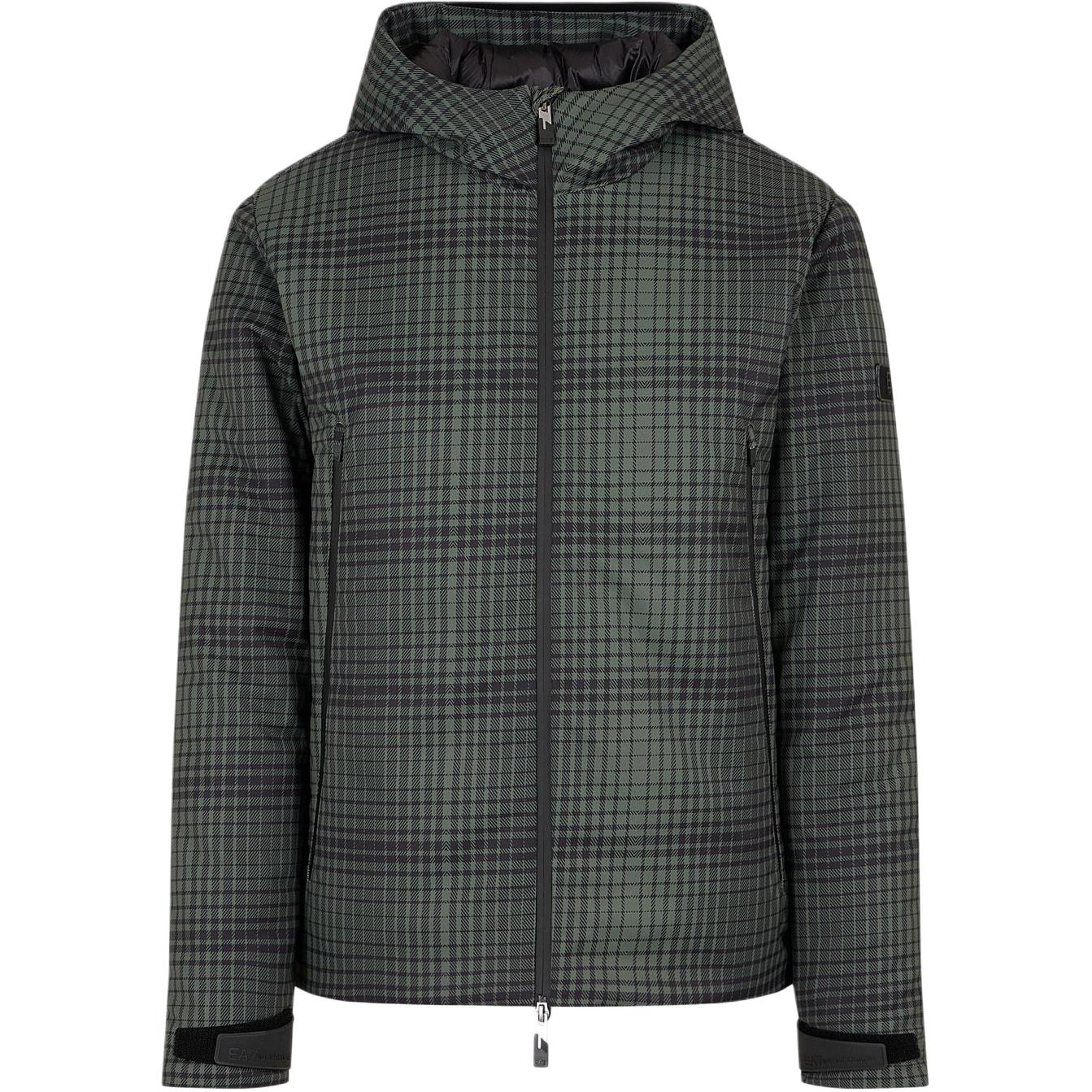 

EMPORIO ARMANI Клетчатая куртка с капюшоном, Green