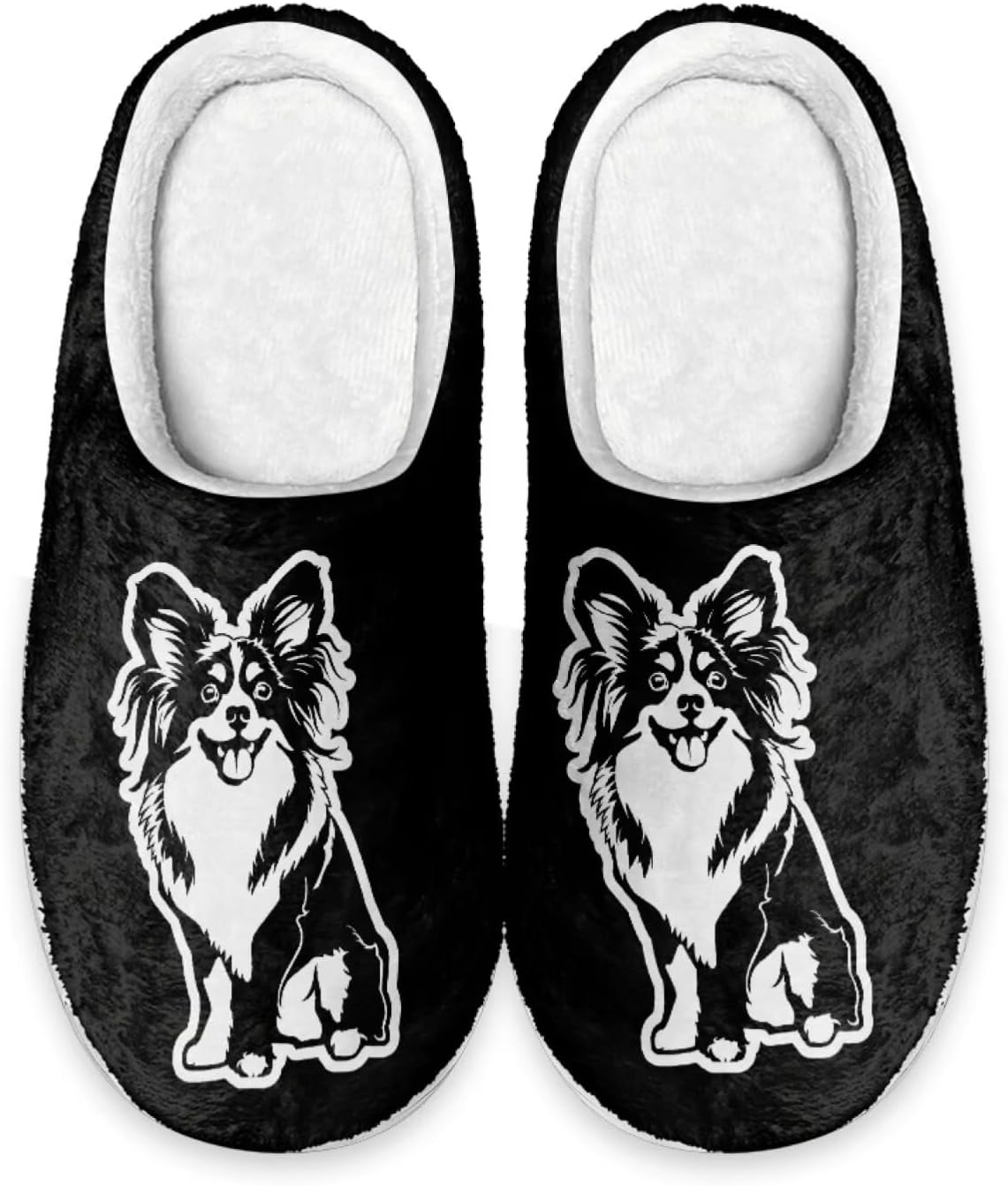 

Xoenoiee Мужские и женские теплые пушистые тапочки для спальни, домашние тапочки, противоскользящие зимние домашние тапочки, черный